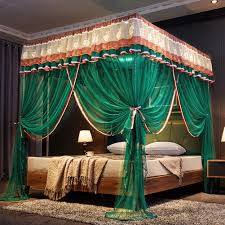 Shop for canopy bed curtains online at target. 4 Corner Bed Canopy Curtain Romance Lace Mosquito Net Premium Frame Bed Drapes For Single To King Size Beds Quick And Easy To Install Red Queen1 Home Kitchen Bedding Tennesseegreenac Com