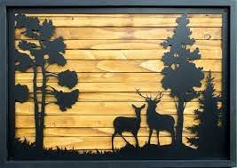 Home Wall Decor Forest Family Wood And Steel Etsy In 2021 Forest Wall Art Rustic Art Home Wall Decor