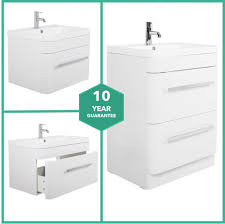 Bathroom interior ensuite bathroom modern luxury bathroom round mirror bathroom interior design studio bespoke interiors bathroom vanity designs bathroom cleaning. Modern Homely White Bathroom Vanity Units Floor Standing Wall Hung Free Mirror Ebay