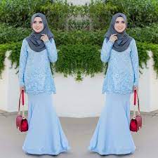 Buy 2019 baju raya, lace baju kurung, baju kurung moden design @ emel.my! Clearance Sale Kurung Moden Lace Murah Cantik Baby Blue Size M Shopee Malaysia