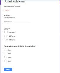 Maybe you would like to learn more about one of these? Cara Membuat Kuesioner Online
