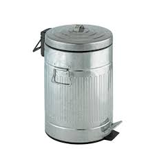 Wenko Urban 3 17 Gal Zinc Plated Easy Close Step Can Silver Metallic Garbage Can Garbage Waste Recycling Bins