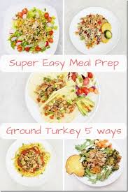 Regular ground turkey, which is a mixture of light and dark meat and some skin, contains almost as much fat as lean ground beef. Easy Meal Prep 5 Days Of Healthy Meals With Ground Turkey Run Eat Repeat