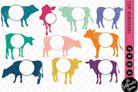 Download Cow Svg Monogram Svg Circle Frames Cuttable Design Cut Files Silh By The Silhouette Queen Thehungryjpeg Com