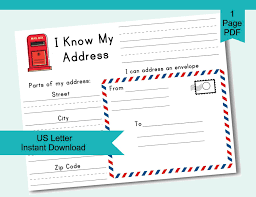 Learn My Address Worksheet Addressing Envelope Activity For Etsy In 2021 Addressing Envelopes Handwriting Practice Learning To Write