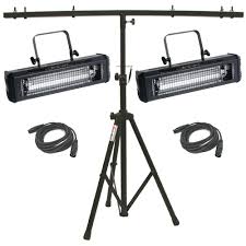 2 Mega Flash Dmx Party 800w Stobe Effect American Dj Light With T Bar Stand 2 Dmx Cables