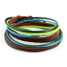 Suchen sie in stockfotos und lizenzfreien bildern zum thema wickelarmband leder von istock. Axy Wickelarmband Aus Braun Leder Blau Und Grun Seil