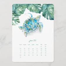 January 2021 Desk Top Calendar Sea Turtle Zazzle Com Watercolor Calendar Sea Turtle Calendar Doodles