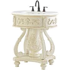 Home Decorators Collection Chelsea 31 In W Bath Vanity In Antique White With Marble Vanity Top In Whi In 2020 Pedestal Sink Marble Vanity Tops French Country Bathroom