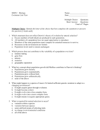 1 biology 2 research 3 125 4 big. Evolution Unit Test Biology
