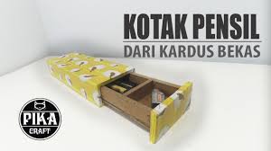 Diy Cara Membuat Kotak Pensil Dari Kardus Bekas Dan Kertas Kado Pencil Box Youtube