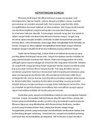 Menegakkan kepercayaan manusia kepada tuhan. Kepentingan Sungai