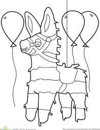 Home » piñata coloring page. Birthday Coloring Pinata Worksheet Education Com Coloring Pages Pinata Coloring Books