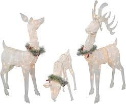 View our latest collection of free christmas reindeer png images with transparant background, which you can use in your poster, flyer design, or presentation powerpoint directly. Large Deer Family For Indoor Or Outdoor Christmas Decorations Yard Art 210 Lights 52 Buck 44 Doe 28 Fawn White Top Treasures 3 Piece Reindeer Family Lighted Deer Set Outdoor Holiday Decorations