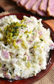 Sprinkle the potatoes lightly with kosher salt and pepper, and then top the potatoes with about half of the shredded swiss cheese; Corned Beef Potato Salad Will Cook For Smiles