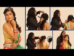Lehenga style sarees can be draped easily and they go with all cuts of blouses. Celebrity Hairstyle Open Hairstyle For Party Gown Lehenga Saree Wedding New Hairstyle Hairstyles Skyla Journal