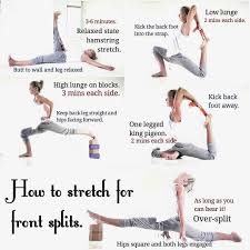 Wonderful Tips To Safely Warm Up Or To Build Toward Front Splits With The Ever So Clever Catbradleyyoga Using P Basic Yoga Poses Splits Stretches Basic Yoga