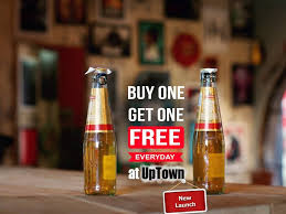 Buy One Get One Free Beer At Uptown Address Gaurav Tower Malviya Nagar Jaipur Call 91 8005680063 91 8003030002 Food Cafes Free Beer Beer Beer Bottle