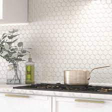 Spa super white circles glass tile. Circle Black White Realonda En