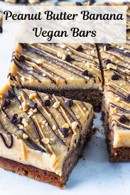 Peanut Butter Banana Vegan Cake Bars With Peanut Butter Frosting Peanutbutter Vegan Banana Cake Ba Peanut Butter Banana Vegan Dessert Recipes Vegan Sweets