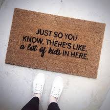A Lot Of Kids Doormat Funny Doormat Cute Welcome Mat Door Mat Front Porch Housewarming Custom Spring Decor M Door Mat Funny Doormats Front Door