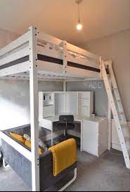 So when the lower bunk isn't in use, the bed turns into bench seating, and a table emerges, so you can eat, or do homework, or pretty much anything. Loft Bed With Sofa And Desk Caseconrad Com