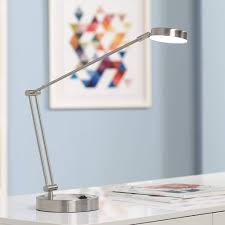 I bought a version of this halogen model living in small new york city apartments, my work spaces have always needed to be multifunctional — a bistro table i could work and eat from or a desk. Jarrett Modern Contemporary Style Small Desk Table Lamp Led Satin Nickel Silver Metal Adjustable Arm Head For Bedroom House Home Office Craft Hobby 360 Lighting Buy Online In Antigua And Barbuda
