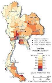 Thailand Population Density In 2021 Thailand Map Map Thailand