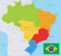 Brasilien landkarte mit hauptstadt brasilia, landesgrenzen, die. Brasilien Karte Und Flagge Stock Vektor Colourbox