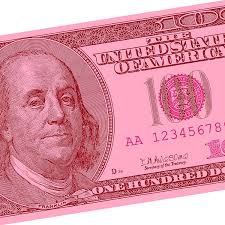 Pink Hundred Dollar Bill Small Poster