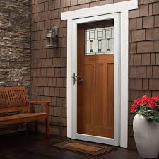 Andersen 36 In X 80 In 3000 Series White Left Hand Fullview Easy Install Aluminum Storm Door With Nickel Hardware In 2020 Aluminum Storm Doors Craftsman Front Doors Andersen Storm Doors
