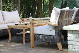 Halesworth Wicker Teak Sofa Seating Group With Sunbrella Cushions Joss Main Seating Groups Teak Sofa Sunbrella Cushions