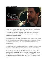 The movie had a pretty gimmicky premise. A Quiet Place Review