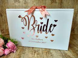 Wedding Dress Box Personalised Bride With Ribbon Tissue Etsy In 2020 Wedding Dress Boxes Personalized Bride Dress Box