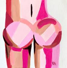 Create and edit drawings and other images. Cotton Candy Booty Original Acrylic Painting Figure Study Figurative Art Female Body Modern Nude Nude Woman Abstract Nude Body Art