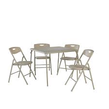 Cosco 5 Piece Antique Linen Portable Folding Card Table Set 37557ante The Home Depot In 2020 Table And Chair Sets Folding Table Table And Chairs