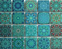 I'm sure prices vary from place to place. Ceramic Mosaic Tiles Turquoise Blue Green Mixed Boho Etsy