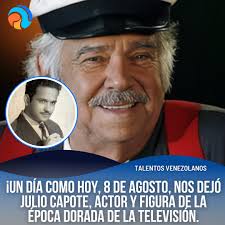Hoy recordamos con respeto y admiración a Julio Capote, figura emblemática  de la televisión venezolana y patriarca de una familia de artistas. Con una  carrera brillante en Venezuela y Estados Unidos, dejó