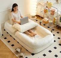 Canapé-lit au sol épais, tatami pliable, 5 positions réglables, canapé  futon doux et confortable pour salon, maison, bureau – Blanc : Amazon.fr:  ...