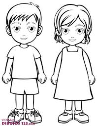 Niño Y Niña Para Colorear