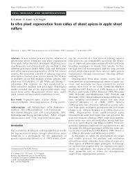 Refer to the instructions to authors for plant cell reports. Pdf In Vitro Plant Regeneration From Callus Of Shoot Apices In Apple Shoot Culture Emilia Caboni Academia Edu