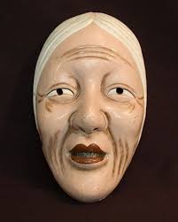 Vintage Japanese Mask Set Old Man And Woman Kazarimen Japanese Mask Vintage Japanese Mask