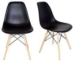 Maybe you would like to learn more about one of these? Set Of 2 Dsw Black Mid Century Modern Plastic Dining Shell Chair Midcentury Dining Chairs By Emodern Decor Houzz