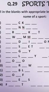 May 26, 2021 · confused about nil? Fill In The Blanks With Appropriate Letters To Find Thename Of A Sport Brainly In