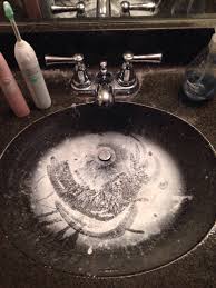 Spray water in to clear black sludge in water pipes. Request I Clean This Sink 3 4 Times A Week How Can I Prevent This Toothpaste Buildup That Happens Every Night Lifehacks
