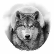 Black And Grey Wolf Drawing Blinddog Wolf And Moon Tattoo Wolf Tattoos Grey Wolf Tattoo