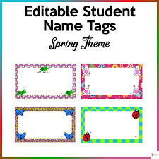 Editable Student Name Tags Spring Theme | Made By Teachers