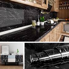 Check spelling or type a new query. Buy Livelynine Black Marble Wall Paper For Kitchen Counter Top Covers Peel And Stick Wallpaper Bathroom Granite Contact Paper For Countertops Desk Table Cover Old Furniture Sticker 15 8x78 8 Inch Online In Vietnam