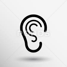Ear Icon Listen Vector Hear Deaf Human Sign Stock Illustration Ad Vector Hear Listen Ear Icon Clip Art Vector