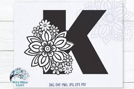 Download Floral Letter K Svg Cut File K Monogram With Flowers Svg 750247 Svgs Design Bundles